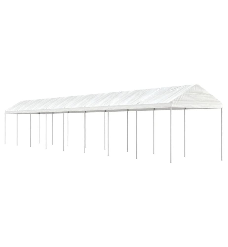 Pavillon mit Dach Weiss 17,84x2,28x2,69 m Polyethylen