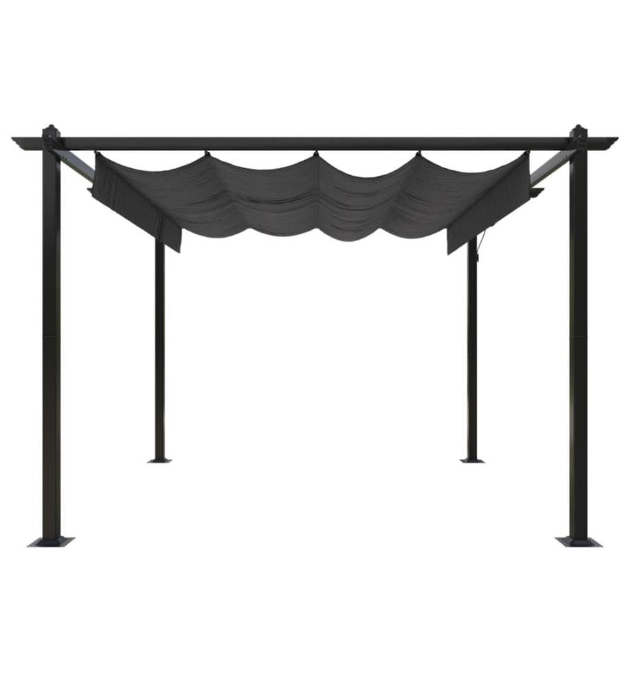Pavillon mit Ausziehbarem Dach 3x3 m Anthrazit