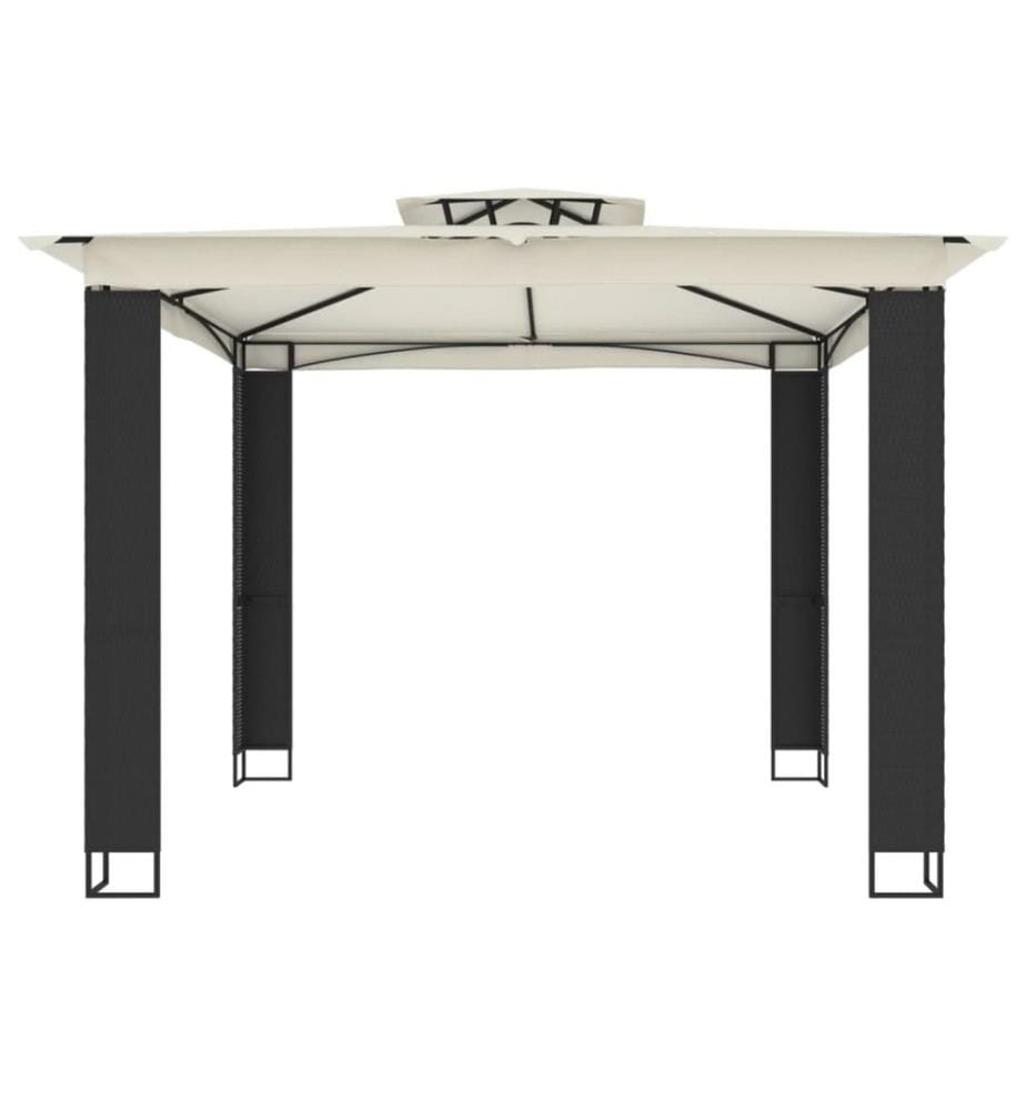 Pavillon mit Doppeldach Creme 2,94x2,94 m Stahl