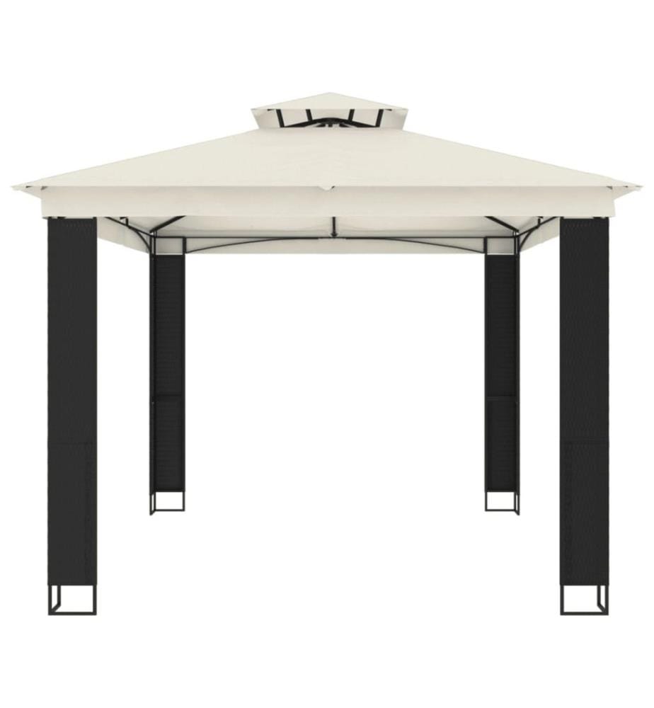Pavillon mit Doppeldach Creme 3,94x2,96 m Stahl