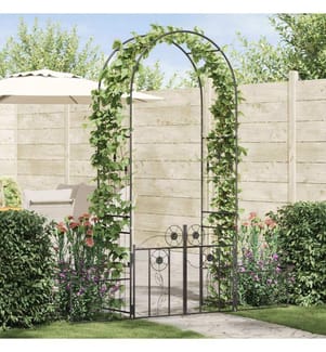 Gartenbogen mit Schloss Schwarz 203 x 50 x 218 cm