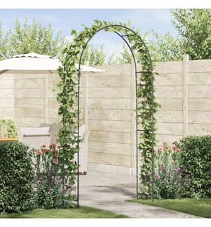 Gartenbogen Floral Schwarz 115 x 37 x 231 cm