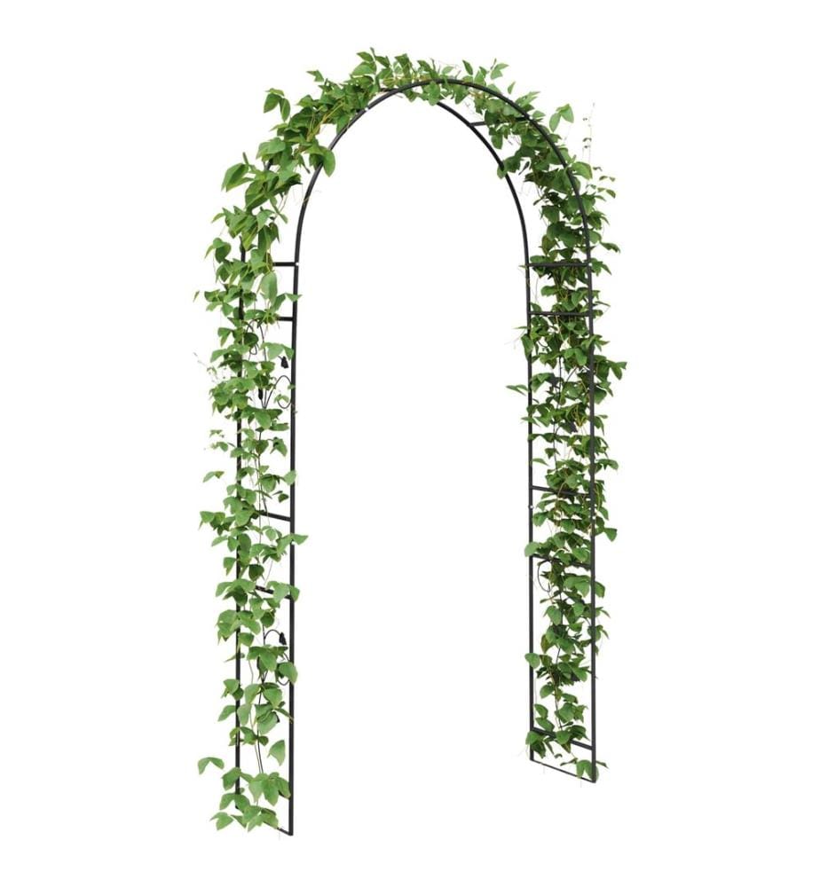 Gartenbogen Floral Schwarz 115 x 37 x 231 cm