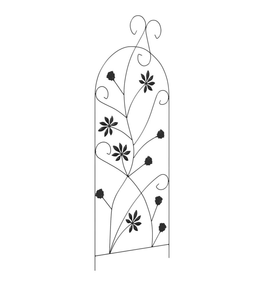 Gartenzaun mit Schloss 3 pcs Schwarz 112 x 39,5 cm Stahl