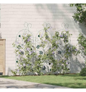 Gartenzaun 3 pcs Grün 112 x 39,5 cm Stahl