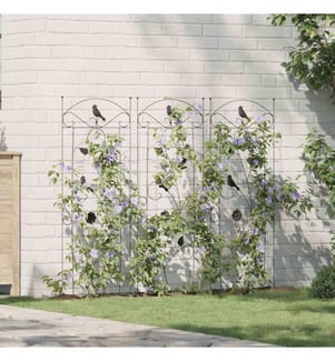 Gartenzaun 3 pcs Schwarz 110 x 40 cm Stahl