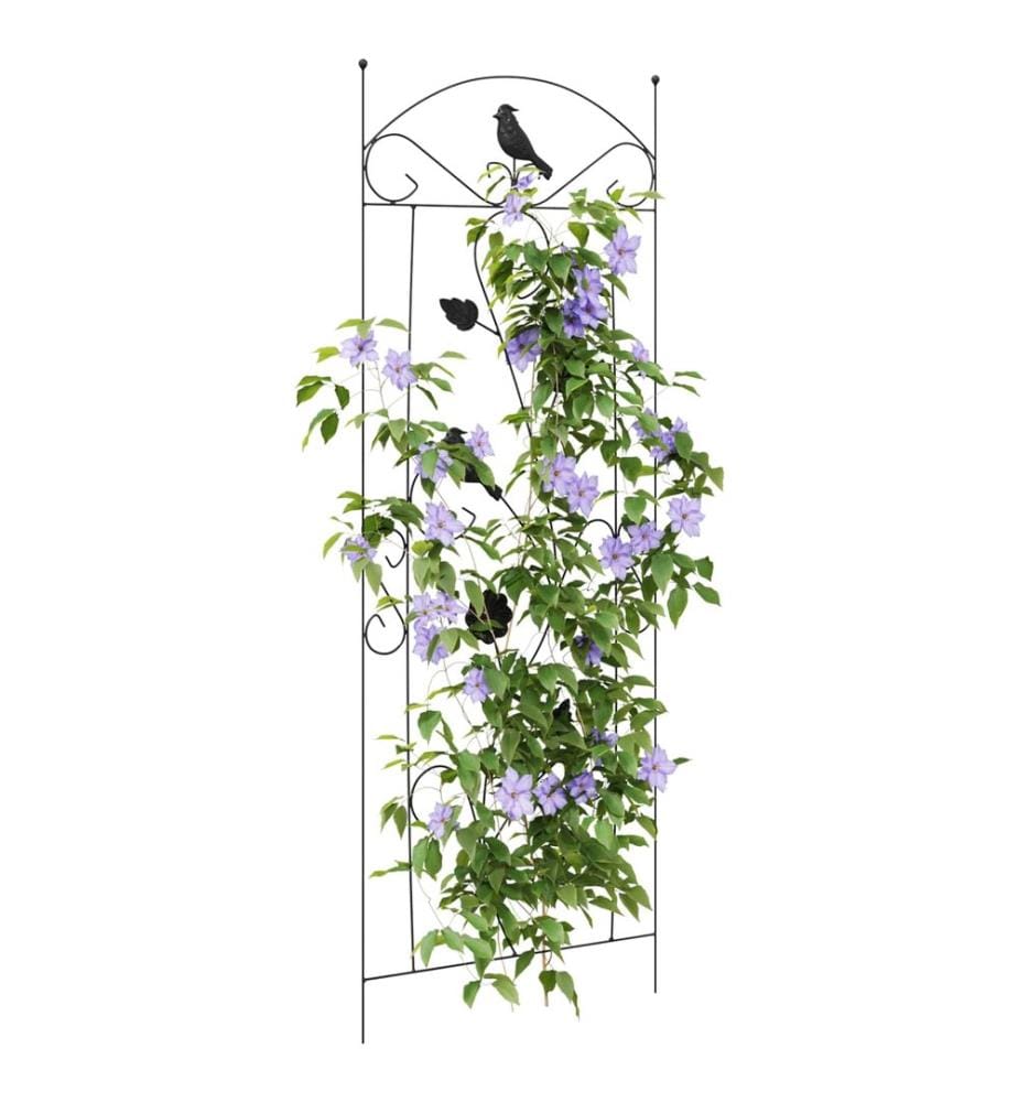 Gartenzaun 3 pcs Schwarz 110 x 40 cm Stahl