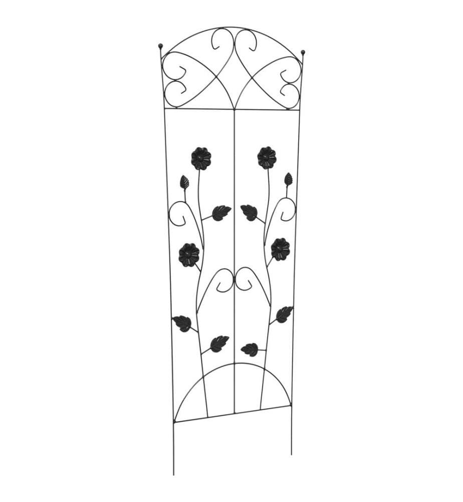 Gartenzaun 3 pcs Schwarz 110,5 x 42,5 cm Stahl