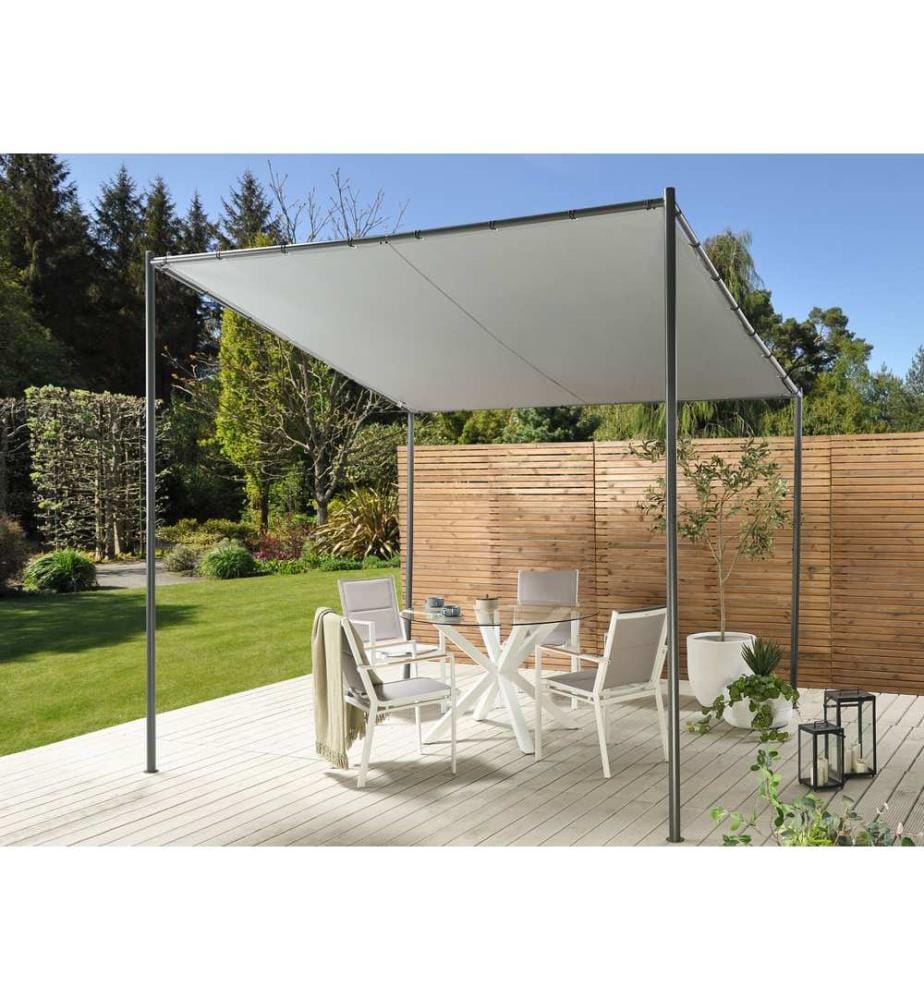 Pavillon VIMINO Metall 282 cm 294 cm Grau