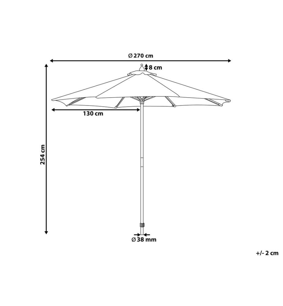 Marktschirm 270 cm TOSCANA Dunkelgrau