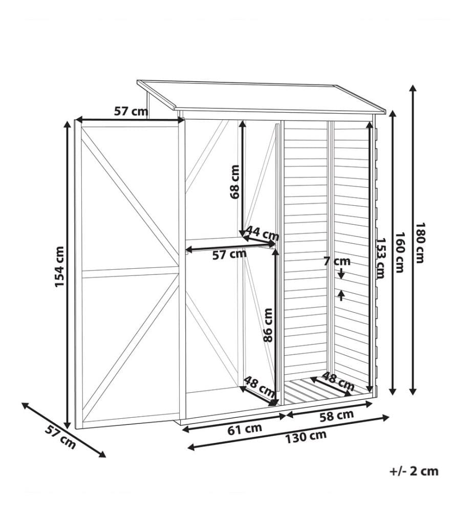Remise à outils CENGIO 130 cm 57 cm Gris