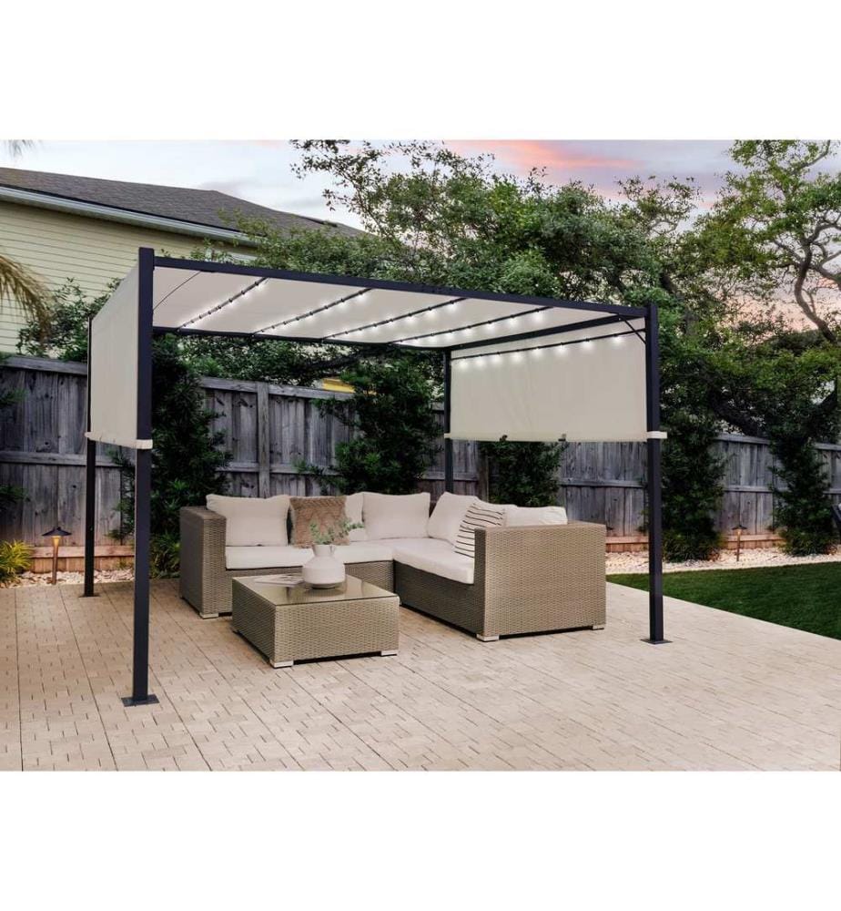 Pavillon LED PARGA Metall 310 cm 310 cm Beige