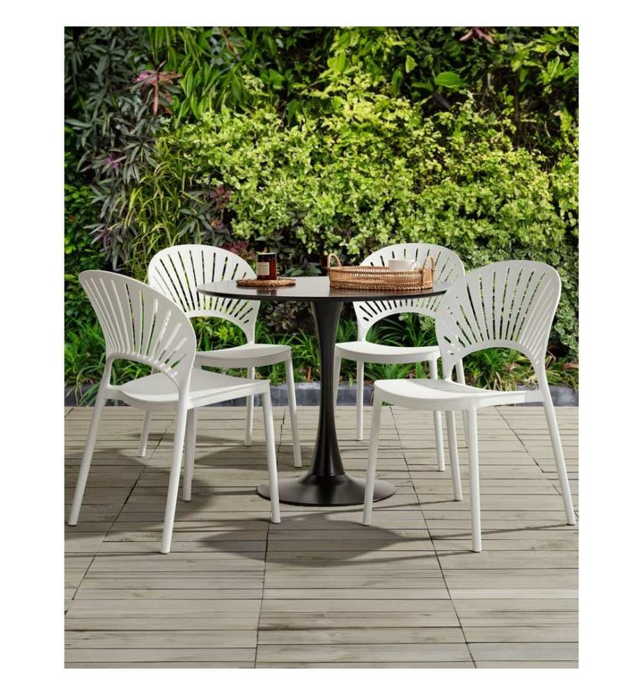 Lot de 4 chaises de jardin OSTIA Blanc