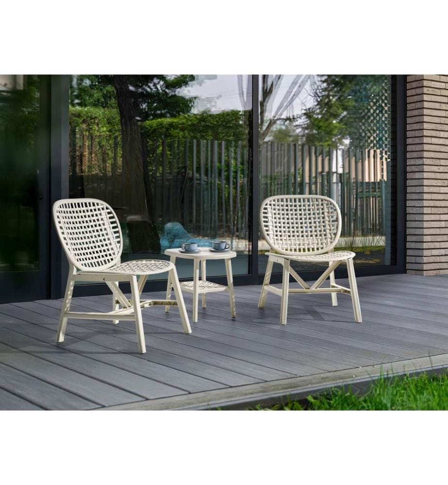 Ensemble bistrot SICELLE Blanc cassé