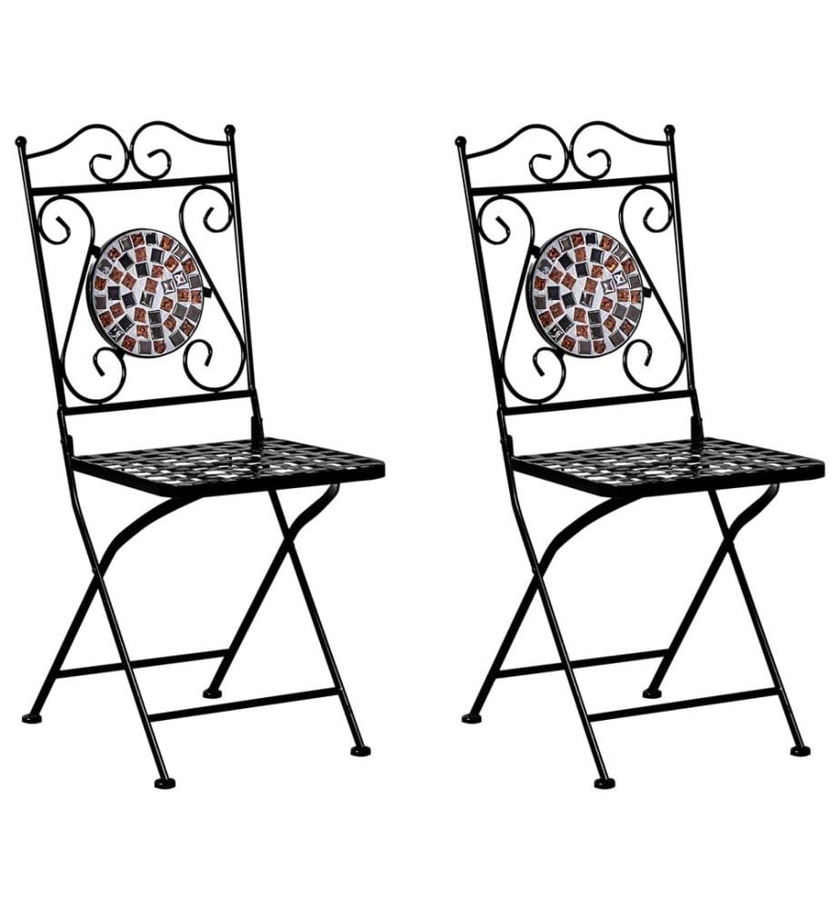 Lot de 2 chaises de jardin CARPINO Métal Noir