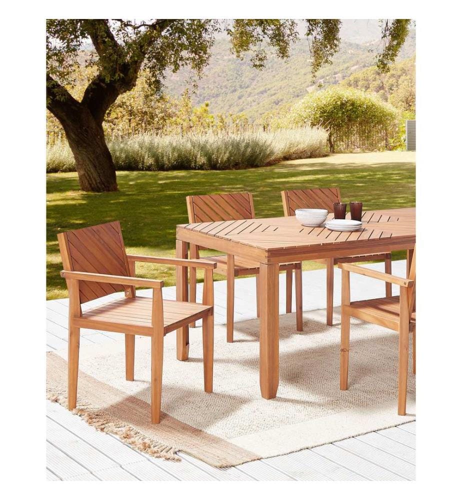 Lot de 6 chaises de jardin BARATTI Acacia Marron