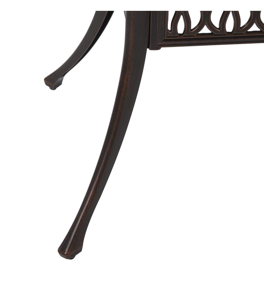 Table de salle à manger de jardin pour 4 personnes ANCONA 90 cm 90 cm Métal Marron foncé