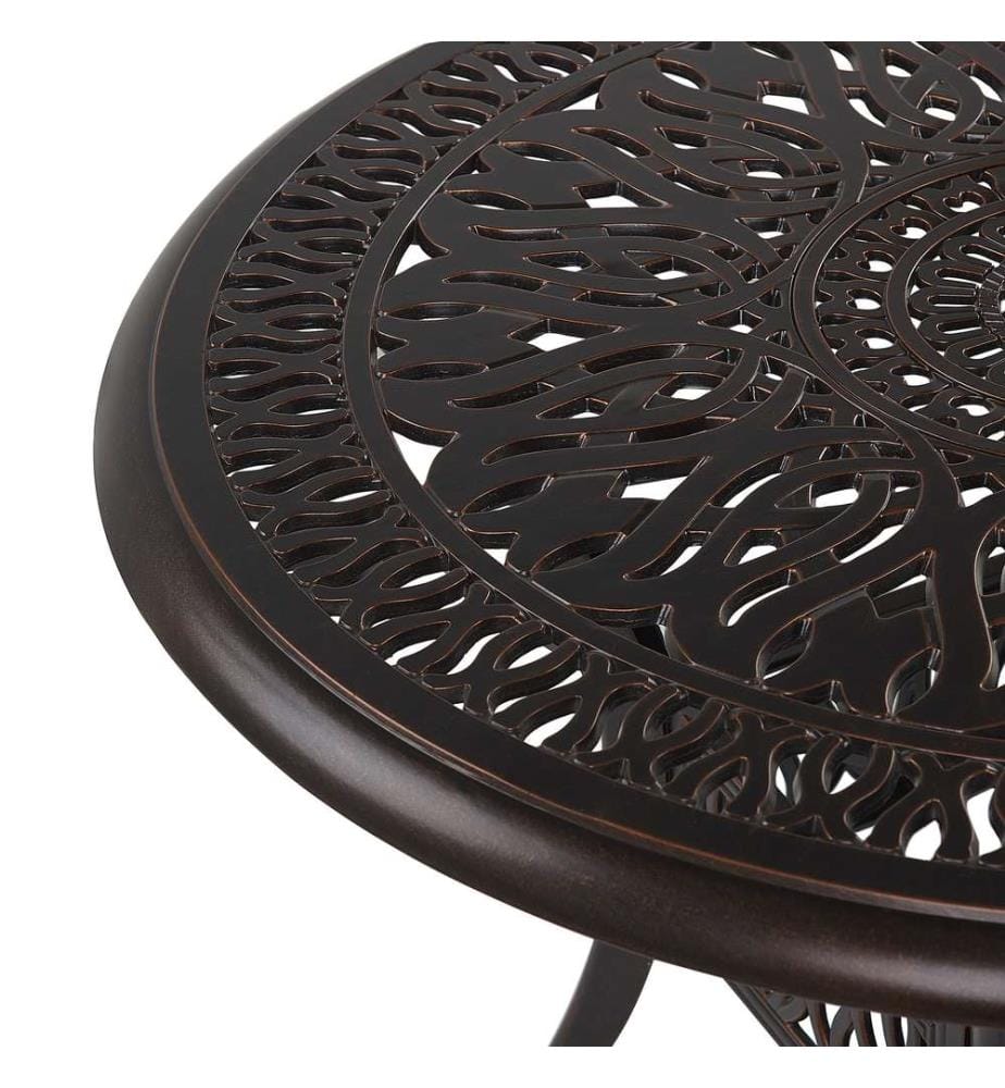 Table de salle à manger de jardin pour 4 personnes ANCONA 90 cm 90 cm Métal Marron foncé