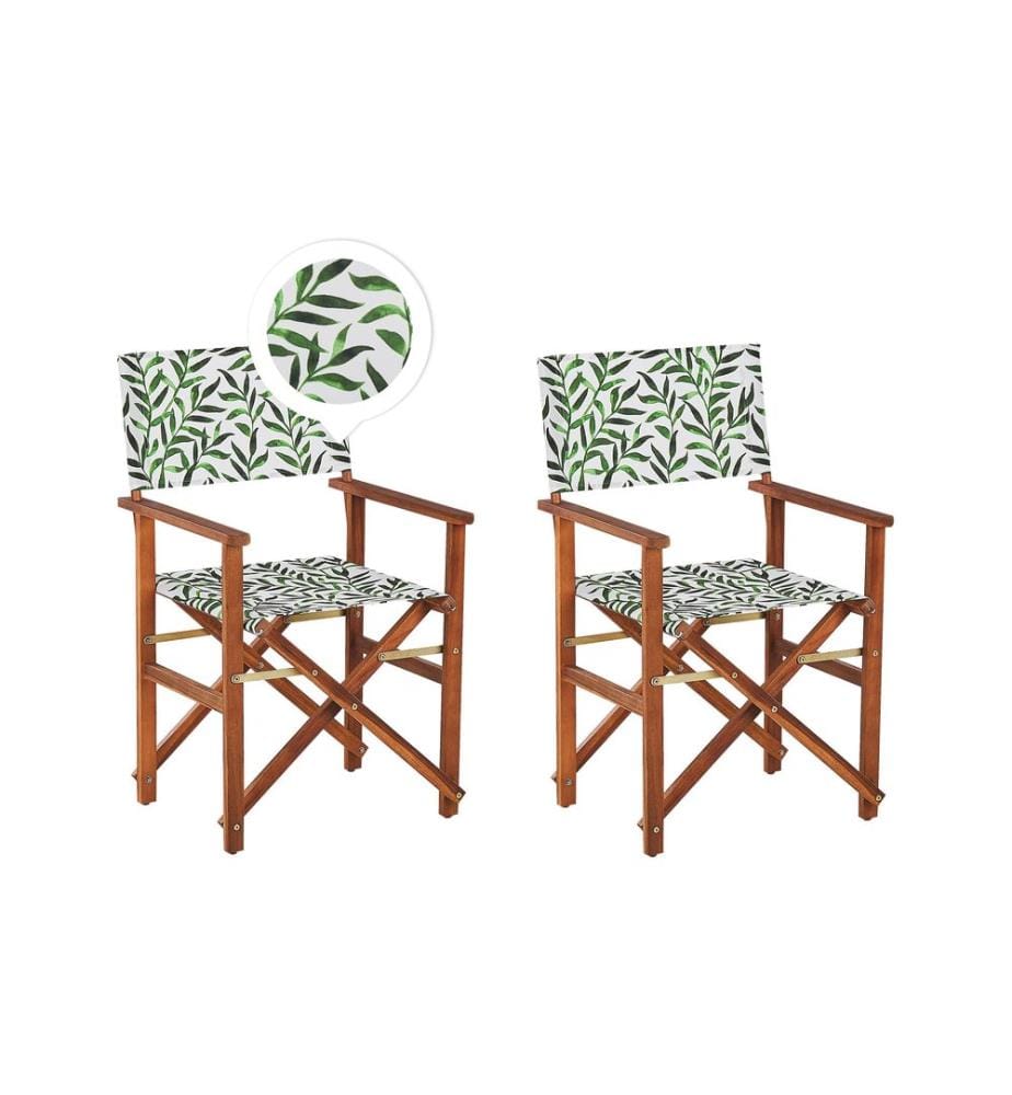 Lot de 2 chaises de jardin CINE Acacia Marron foncé
