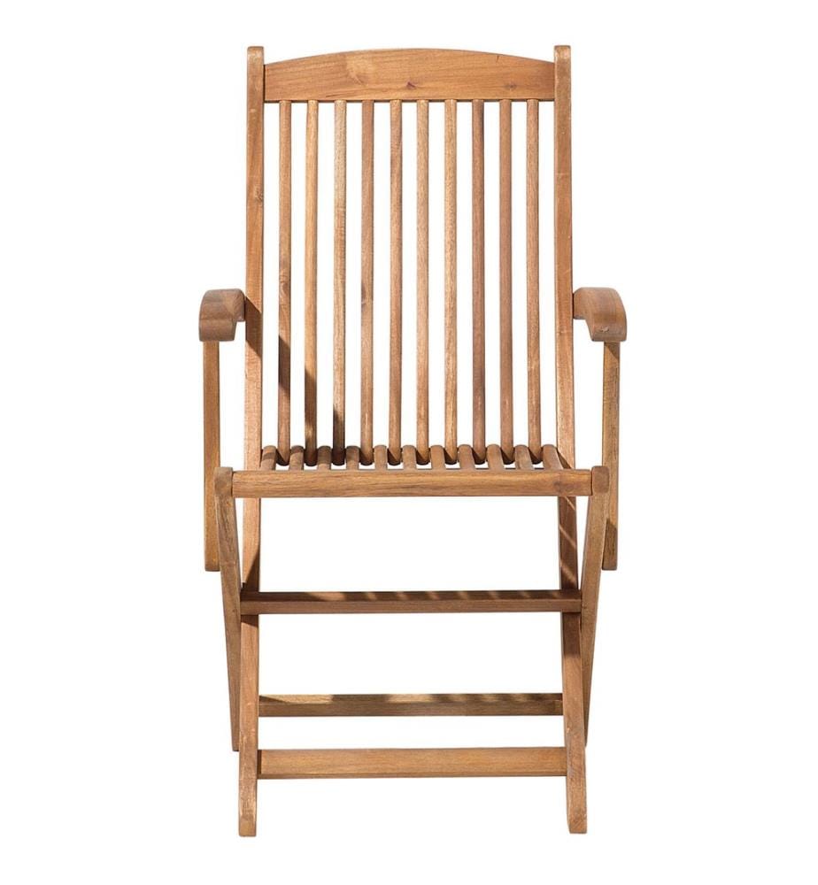 Lot de 2 chaises de jardin MAUI Acacia Marron clair