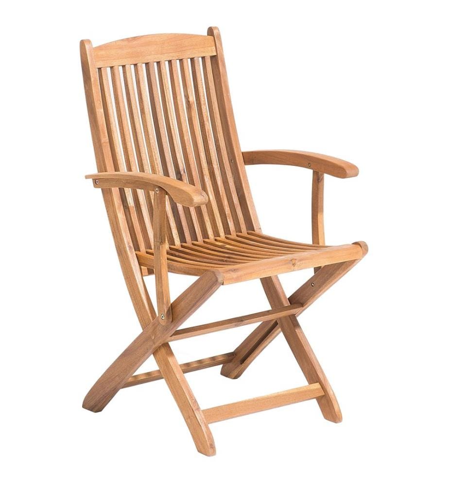 Lot de 2 chaises de jardin MAUI Acacia Marron clair