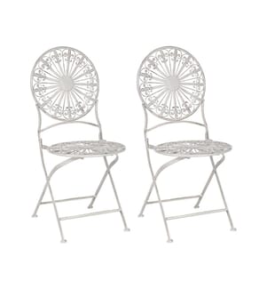 Lot de 2 chaises de jardin SCAFA Métal Blanc