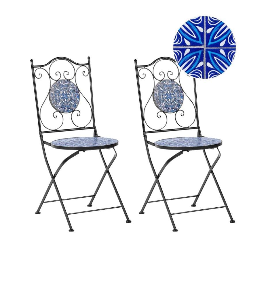 Lot de 2 chaises de jardin CIGLIANO Métal Noir