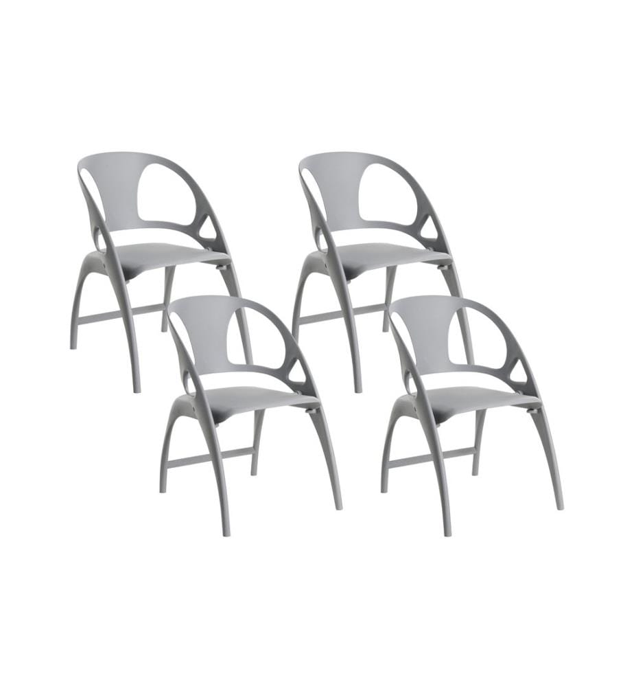 Lot de 4 chaises de jardin NEMI Pliant Gris