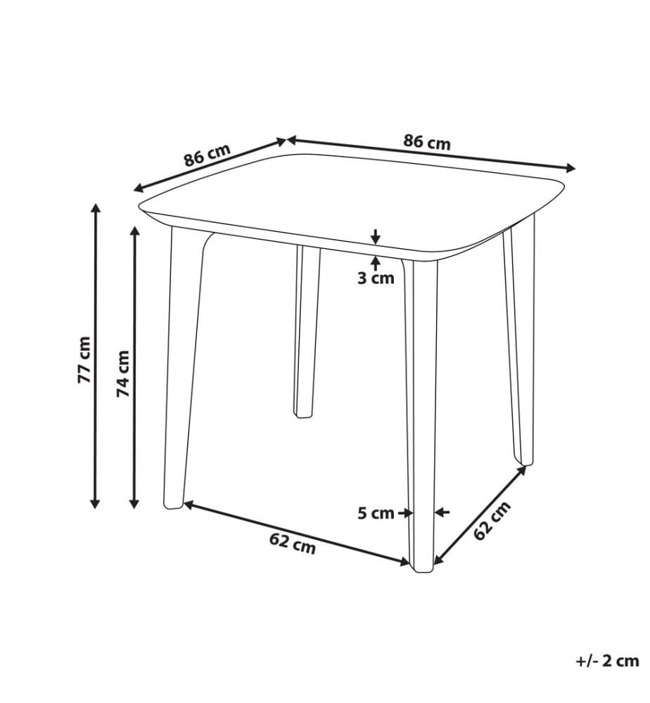 Table de salle à manger de jardin SORICO 86 cm 86 cm Gris