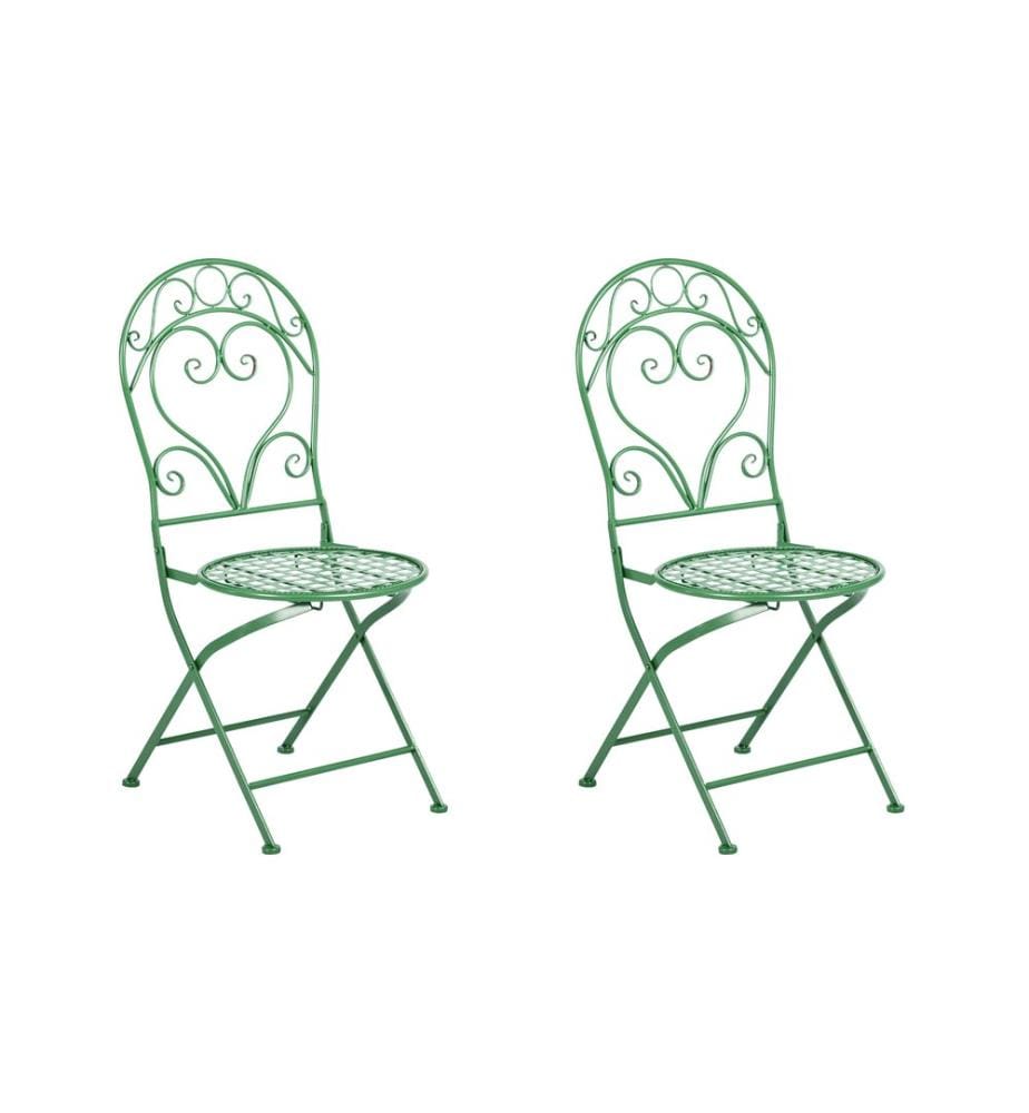 Lot de 2 chaises de jardin ALBINIA Métal Vert