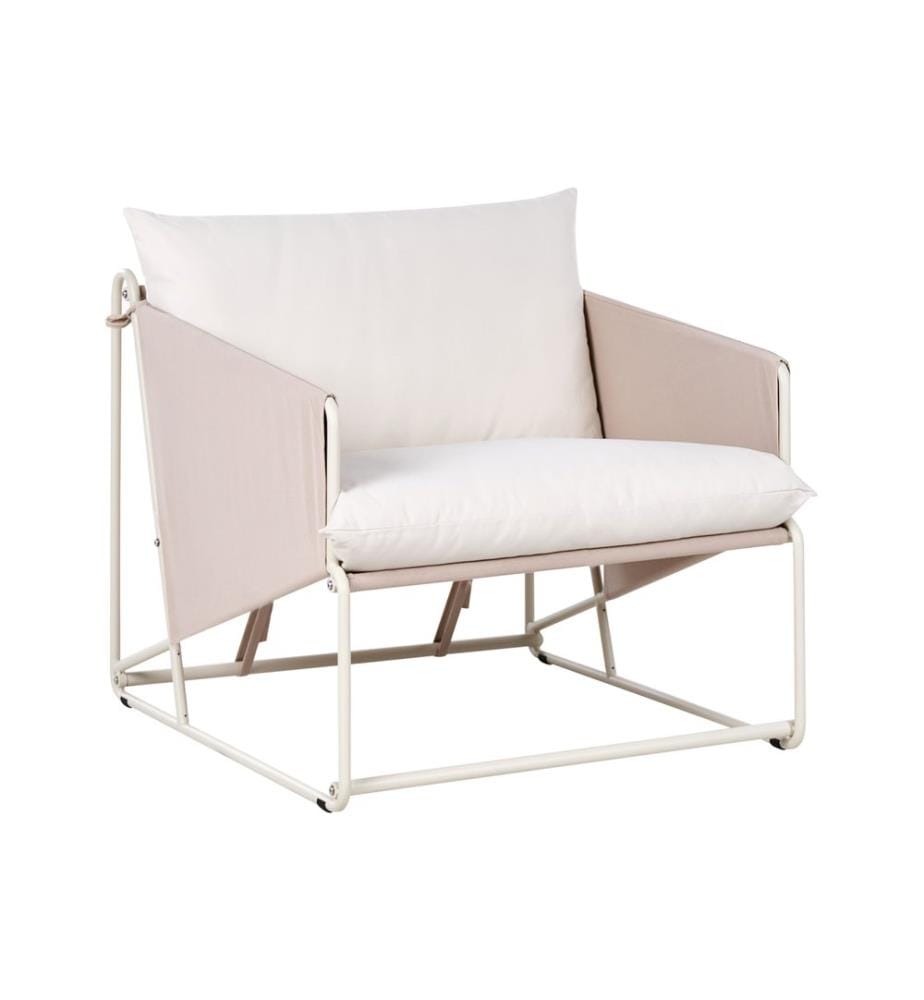Chaise de jardin avec coussin PONTE Métal Taupe