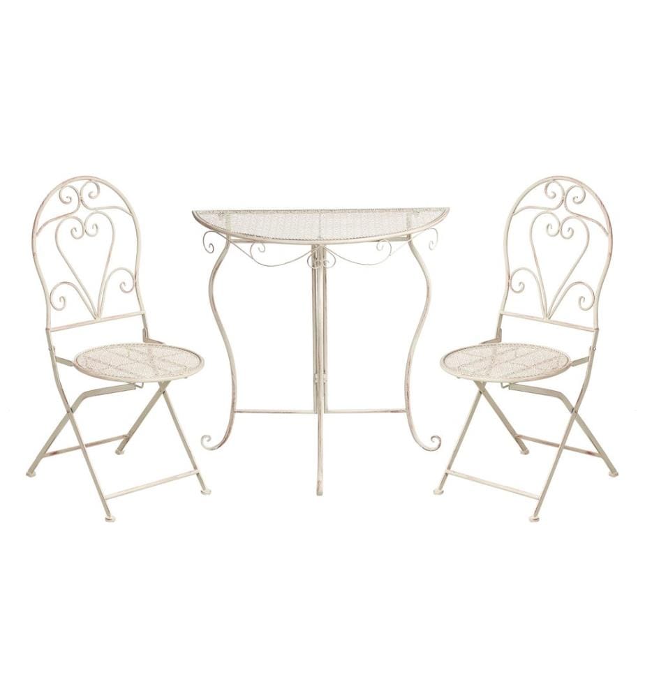 Ensemble bistrot FOLELLI Métal Beige clair
