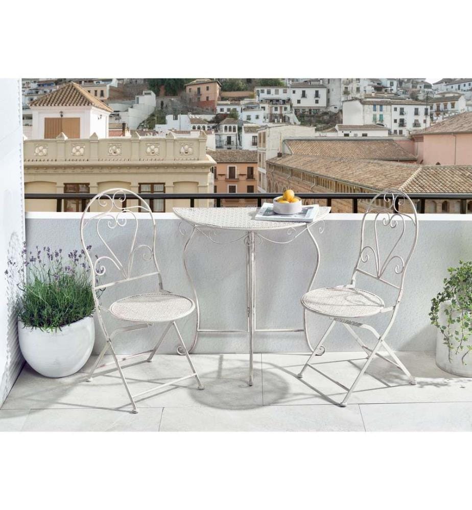 Ensemble bistrot FOLELLI Métal Beige clair