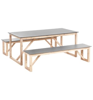 Salle à manger de jardin avec bancs NOTTERI Béton Gris