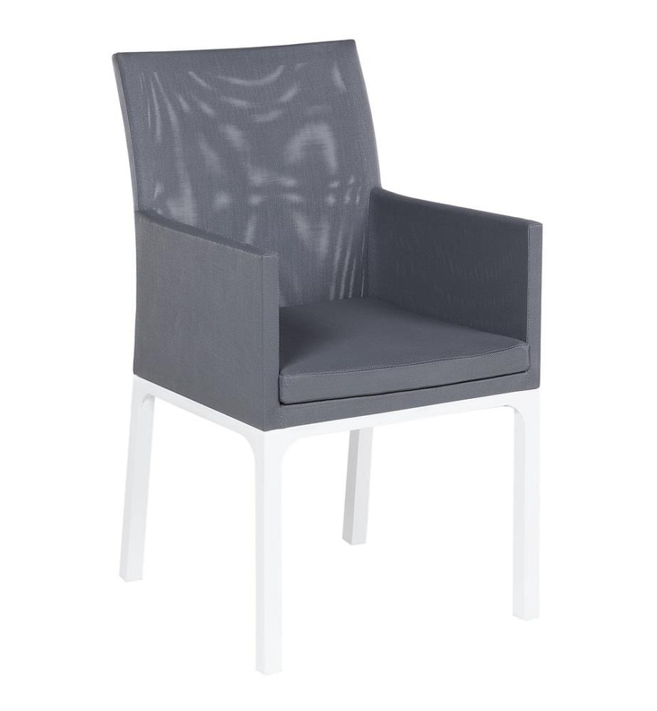 Lot de 8 chaises BACOLI Tissu Gris foncé