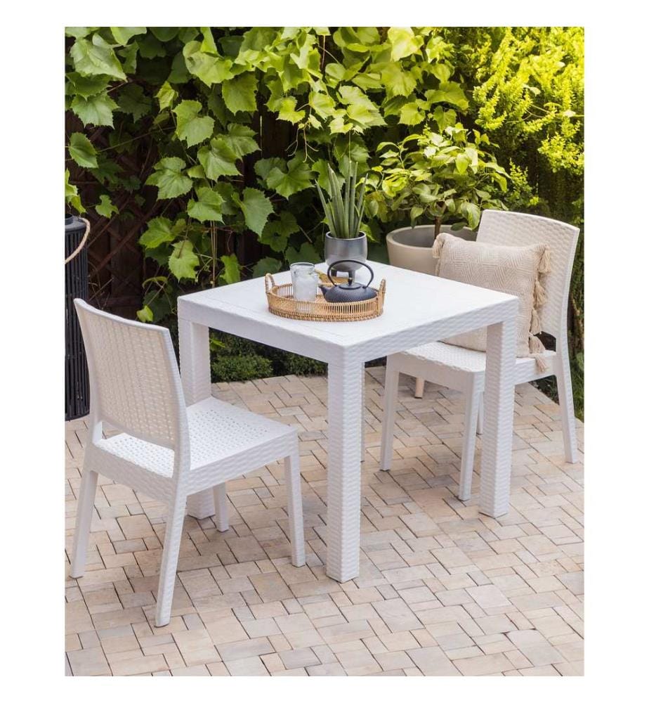 Lot de 2 chaises de jardin FOSSANO Matière synthétique Blanc