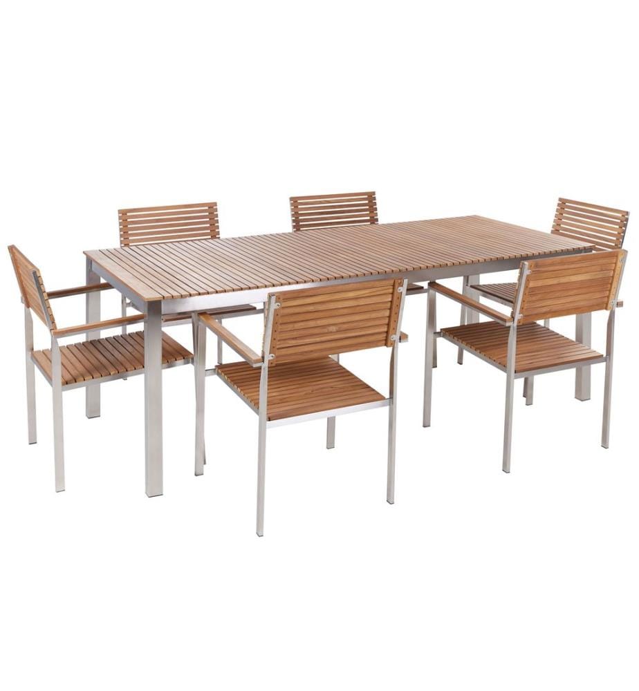 Salle à manger de jardin 6 places VIAREGGIO Bois de teck certifié Marron