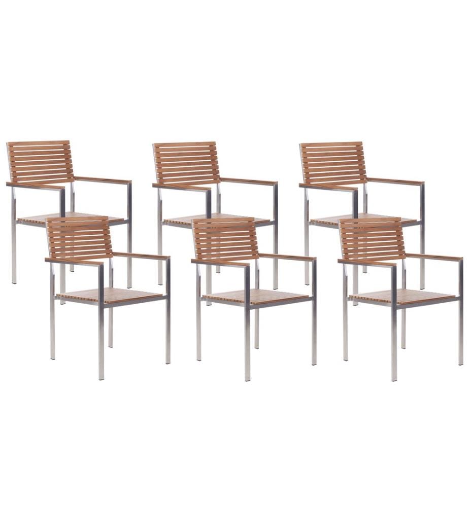 Salle à manger de jardin 6 places VIAREGGIO Bois de teck certifié Marron
