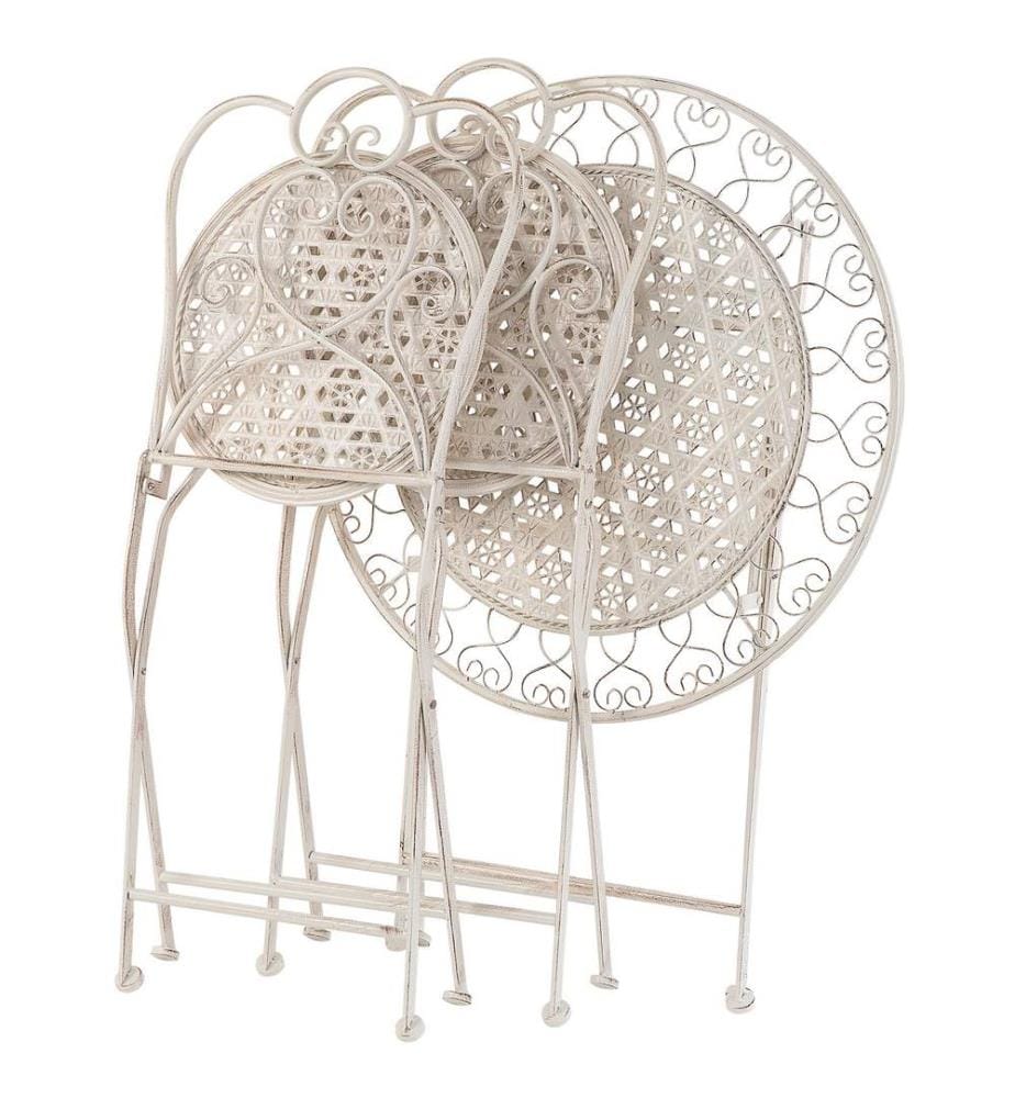 Lot de 2 chaises de jardin TRIESTE Pliant Métal Beige clair
