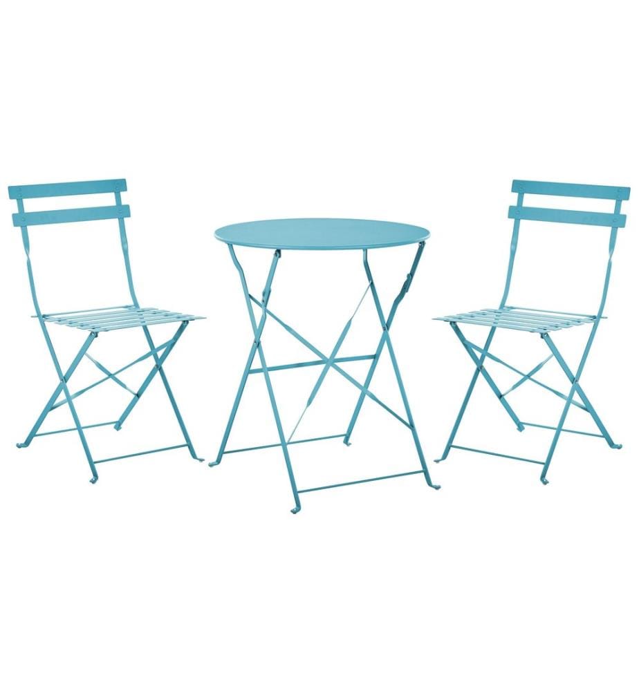 Ensemble bistrot Pliant FIORI Métal Bleu azur
