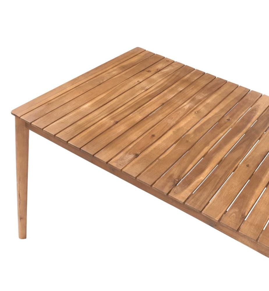 Table de salle à manger de jardin JACO 180 cm 100 cm Bois d'acacia certifié Marron clair