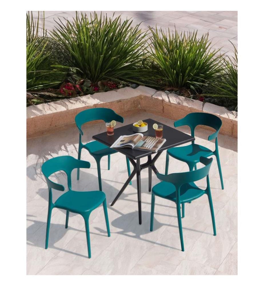 Lot de 4 chaises de jardin GUBBIO Bleu paon
