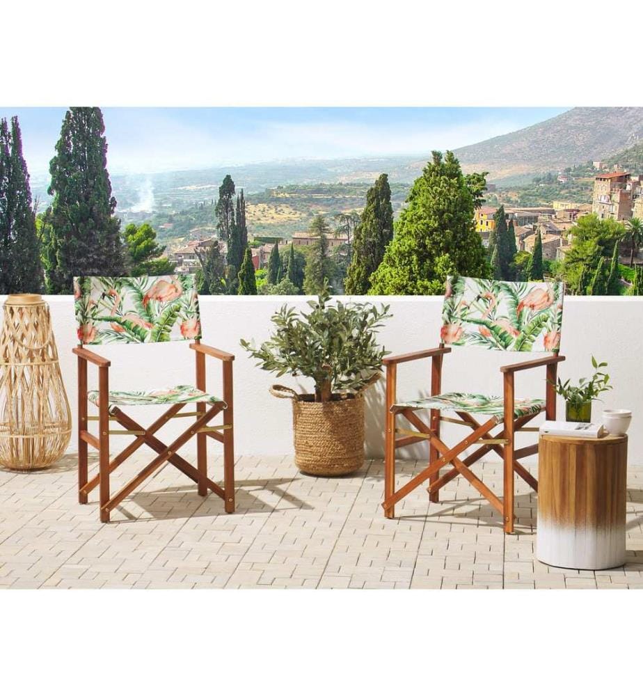 Lot de 2 tissus de remplacement pour chaises de jardin CINE Rose