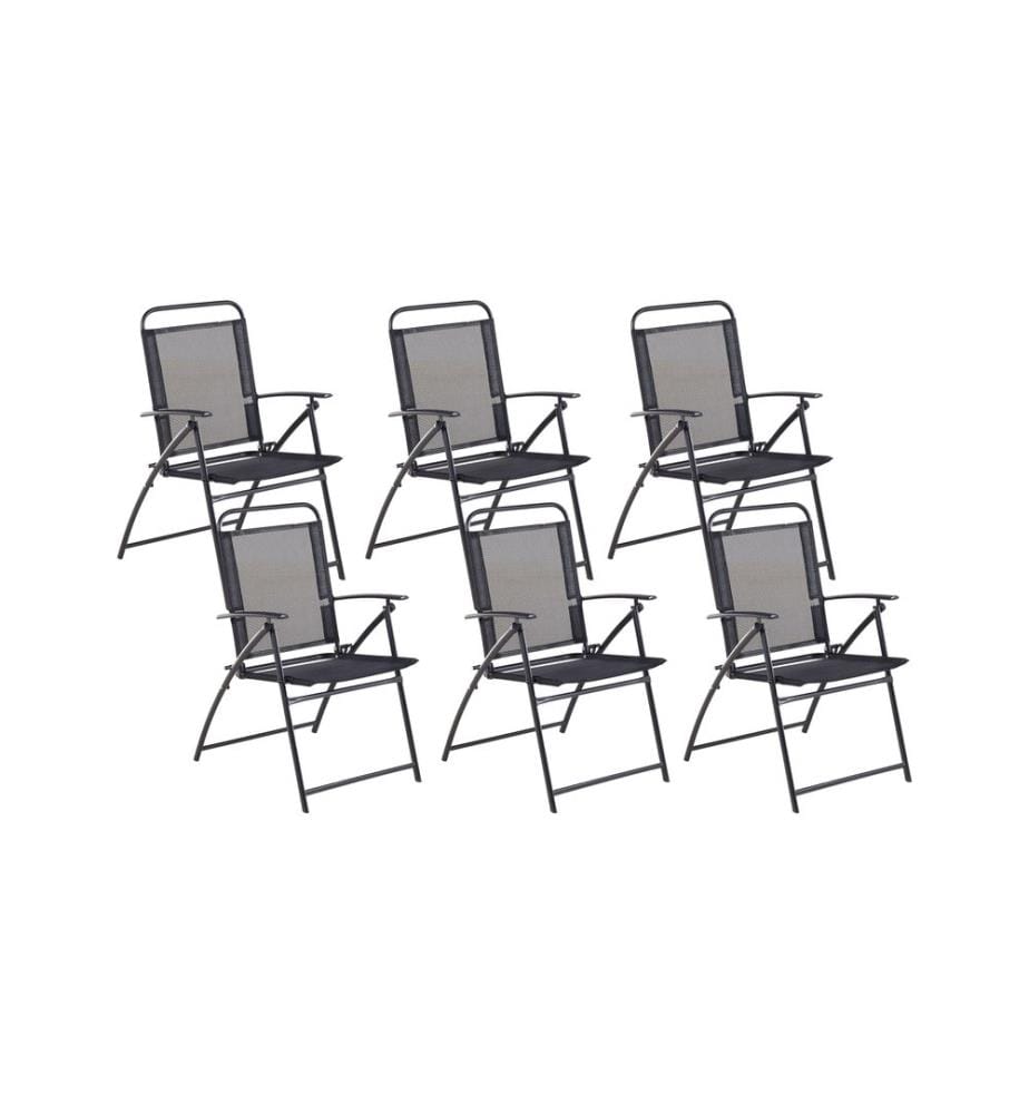 Lot de 6 chaises de jardin LIVO Métal Noir