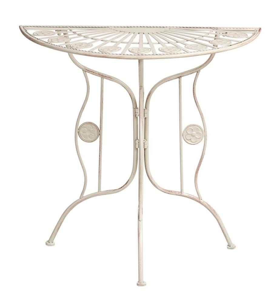 Table bistrot COGGIA 80 cm 37 cm Métal Beige clair