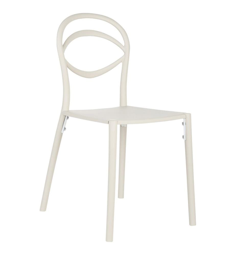Lot de 4 chaises de jardin COVOLO Blanc cassé
