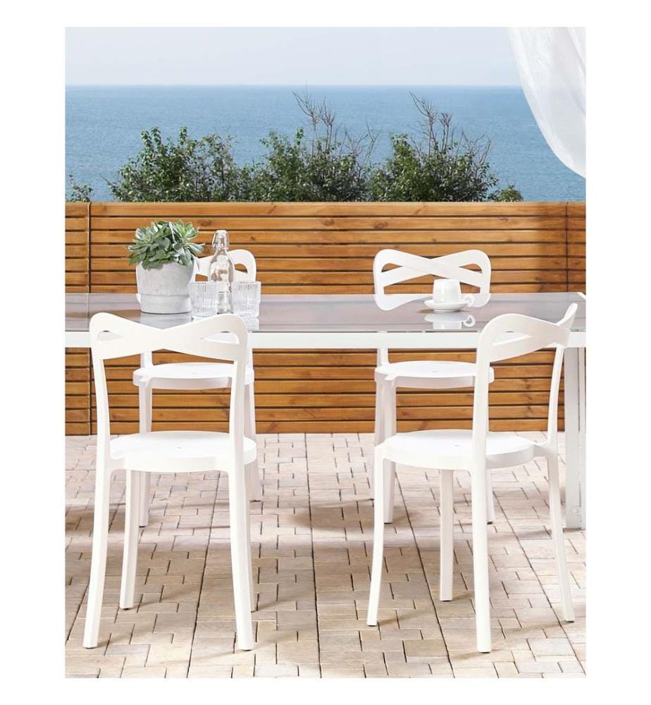 Lot de 4 chaises de jardin CAMOGLI Blanc