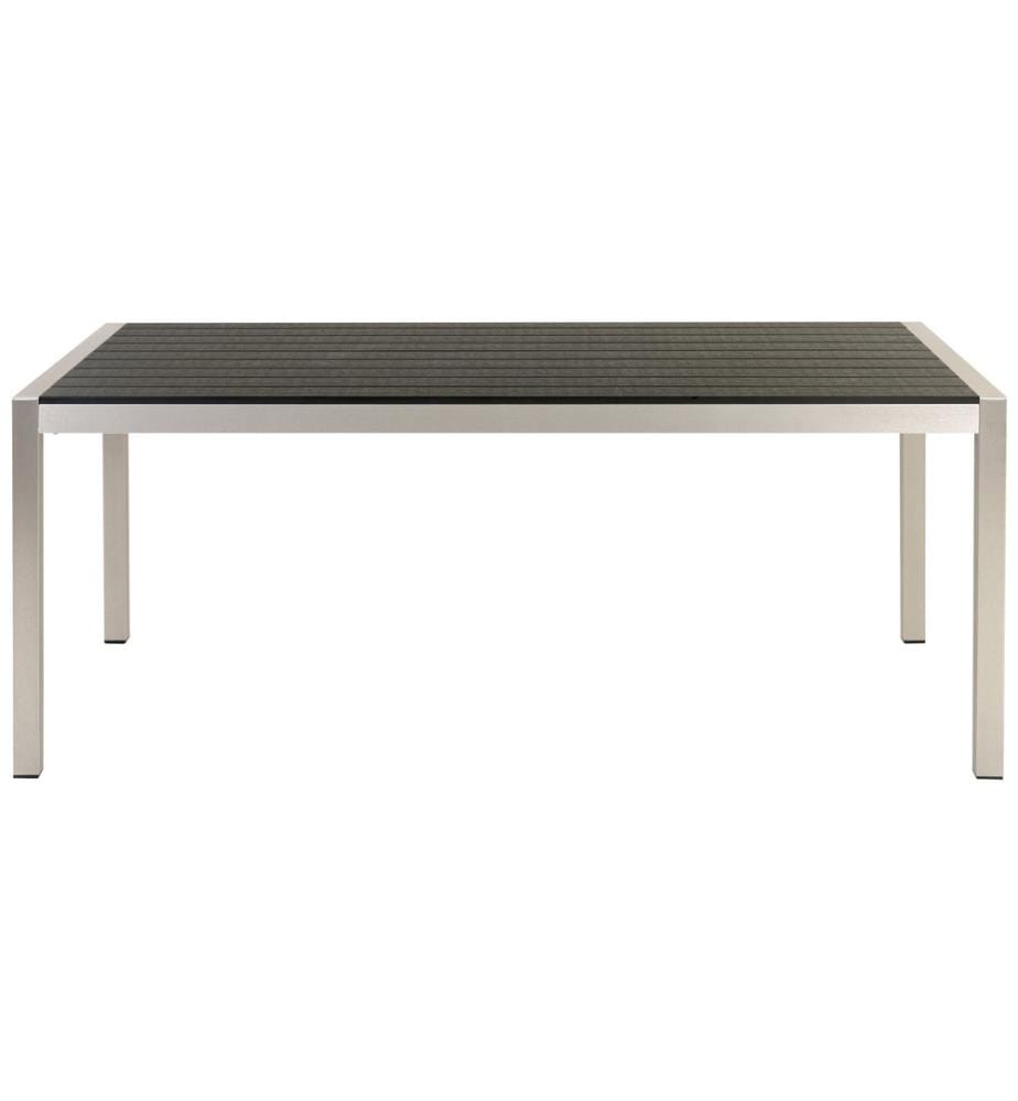 Table de salle à manger de jardin VERNIO 180 cm 90 cm Métal Noir/argenté