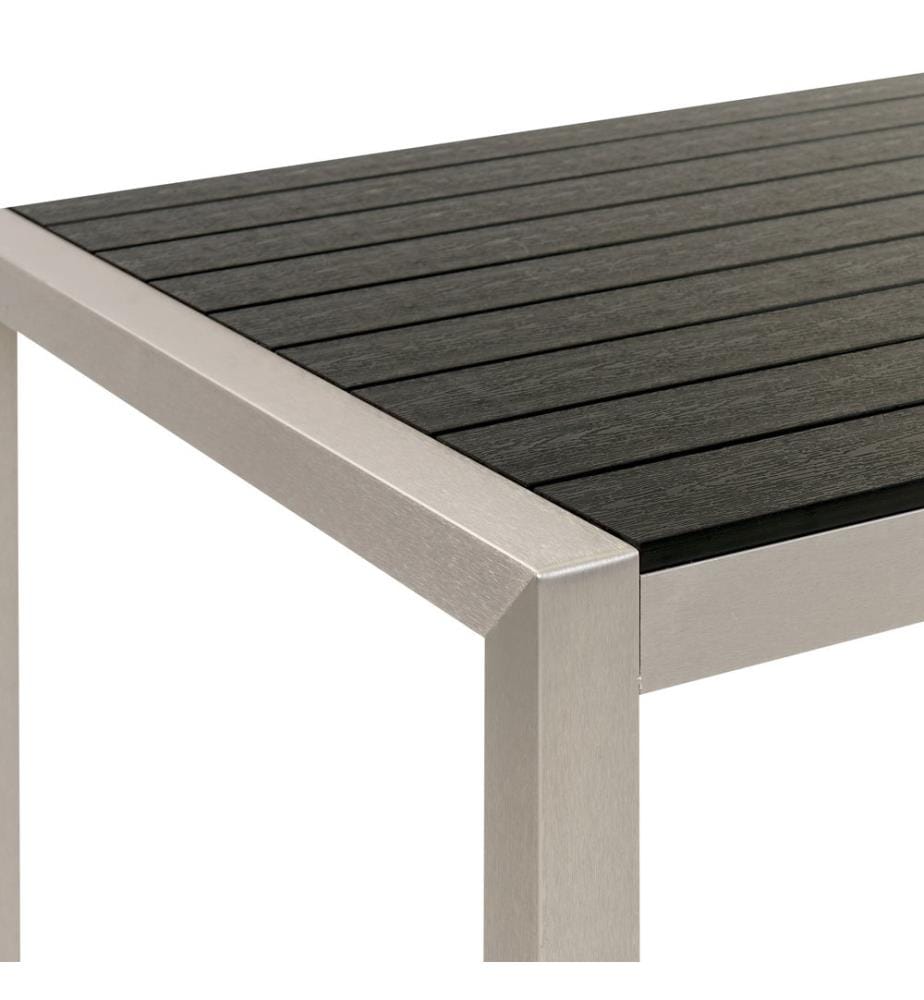Table de salle à manger de jardin VERNIO 180 cm 90 cm Métal Noir/argenté