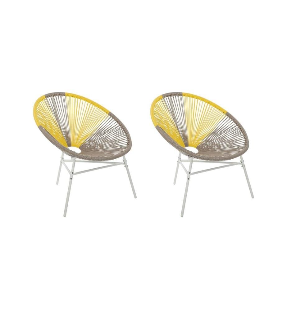 Lot de 2 chaises de jardin ACAPULCO Taupe